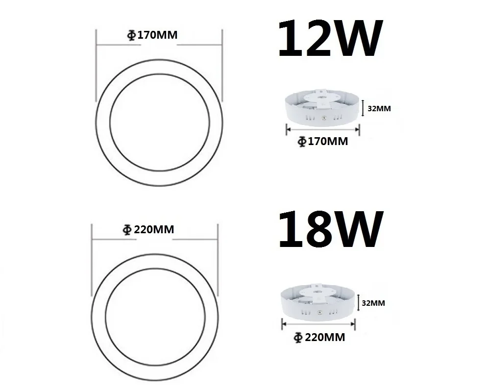 Светодиодный Панель светильник 6/12/18 Вт AC100-240V квадратная/круглая потолочная панель округлая панель встраиваемый светильник с вниз светильник с пультом дистанционного управления для домашнего бизнеса