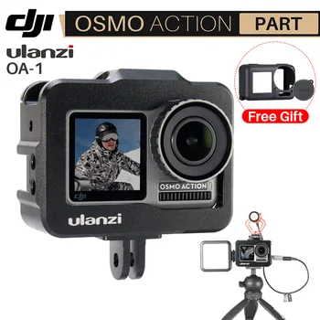 

Ulanzi OA-1 Vlogging Metal Cage Case for Dji Osmo Action Vlog Case with Cold Shoe for Microphone table tripod