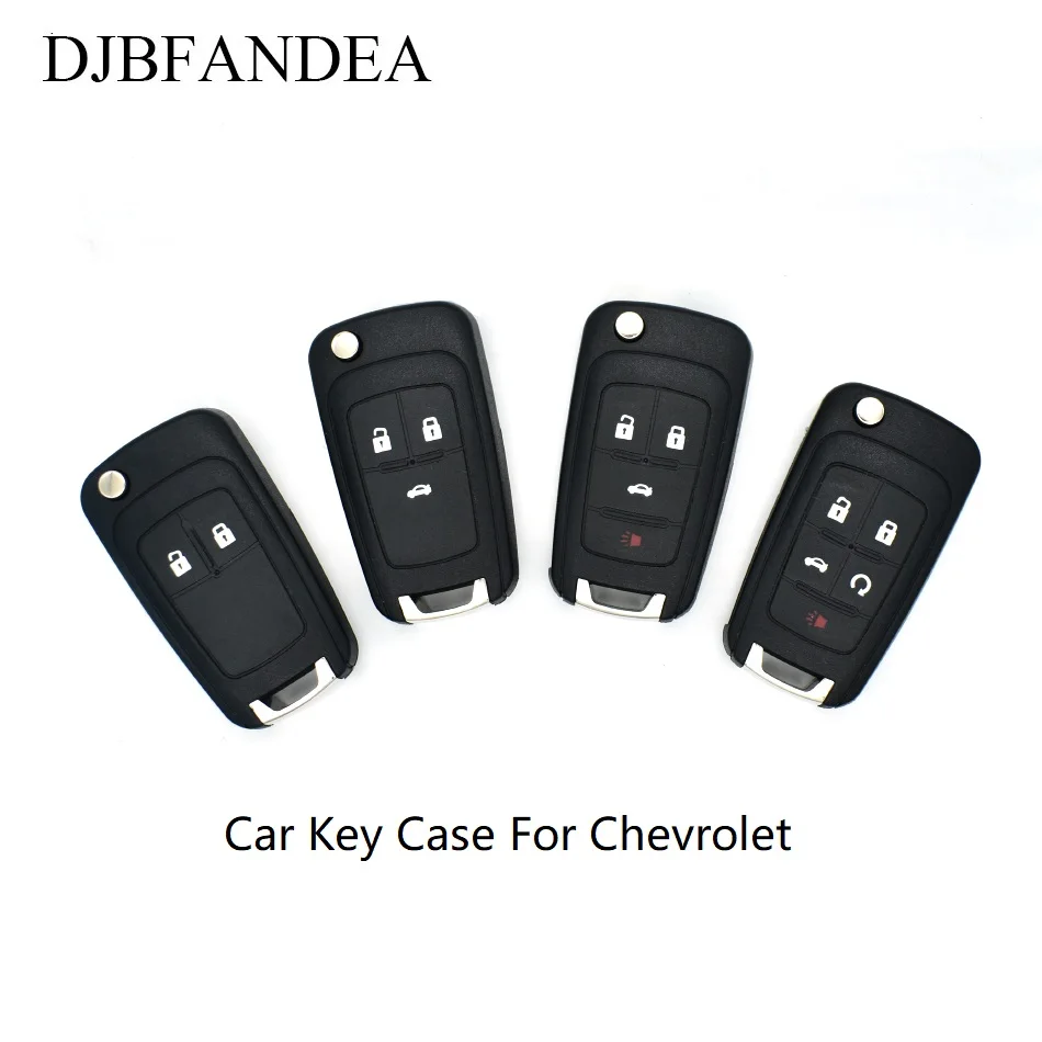 

DJBFANDEA 2/3/4/5 Buttons Car Flip Key Shell For Chevrolet Cruze Malibu Aveo Spark Sonic Volt 2010 2011 2012 2013 with emblem
