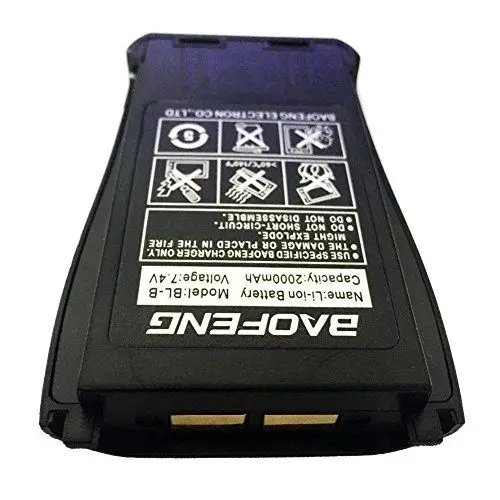 baofeng uv-b5 uv-b6 аккумулятор BL-8 2000mah walk talkie части 7,4 V для двухдиапазонного pofung UV-B5 двухстороннее радио bao feng acce