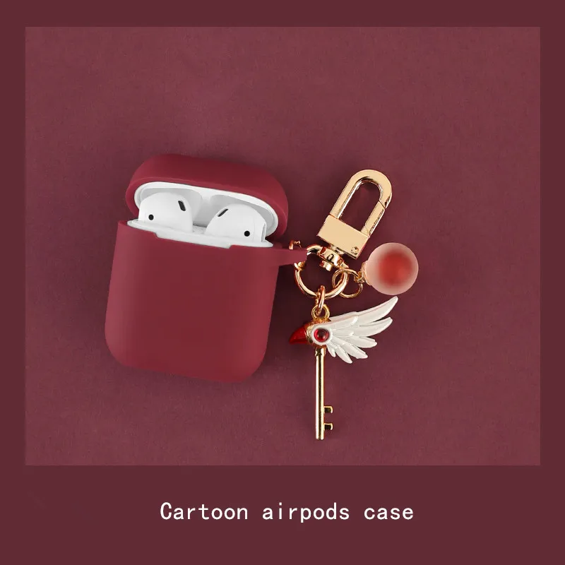 

New Cartoon Silicone Wireless Bluetooth Headset Charging Box For Airpods Silicone Earphone Cover Protective Case With Pendant