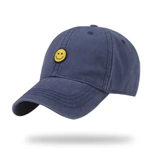 Регулируемая хлопок Strapback бейсболка с вышивкой мультфильм улыбка унисекс Лето Мужская шляпа солнца Кости Gorras
