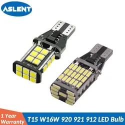 ASLENT 2 шт T15 W16W 920 921 912 светодиодный обратный лампочки Canbus 4014 45SMD Выделите СВЕТОДИОДНЫЙ Резервного копирования подсветка лампы DC12V