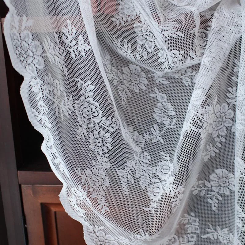 

Lace window curtains panels cheap european luxury window curtain living room white 145 cm width x 270 cm height rod pocket