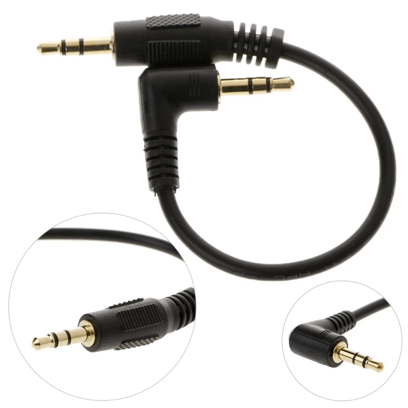 Cable de Audio para coche, conector auxiliar de 10cm de ángulo recto