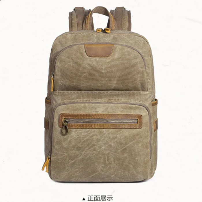 

Canvas college Student Backpack Notebook Computer Backpack for Teenager Men Women Daily School Bag Rucksack green/black/grey