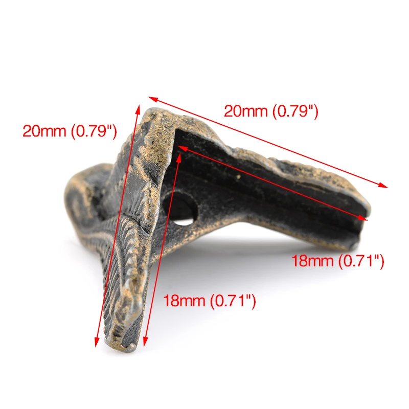 4 шт. NAIERDI античный Угловой протектор бронзовая коробка для ювелирных изделий Деревянный Чехол Декоративные ножки металлический угловой кронштейн фурнитура