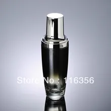 100ml black glass lotion bottle with silver pump for Cosmetic Packaging