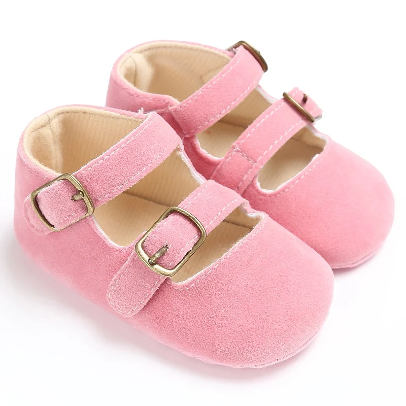 

Spring Summer Baby Girls Retro Toddlers Prewalkers Suede PU Shoes Infant Soft Bottom First Walkers 0-18M