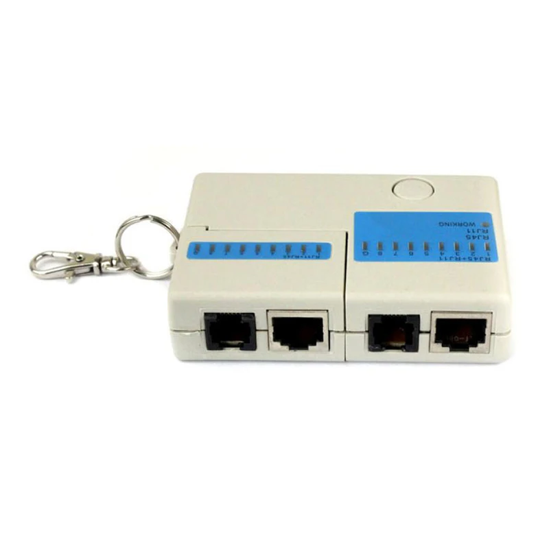 

Hot selling New Pocket LED Ethernet 4 Port RJ45 RJ11 Cat5 Network LAN Cable Tester With Keychain