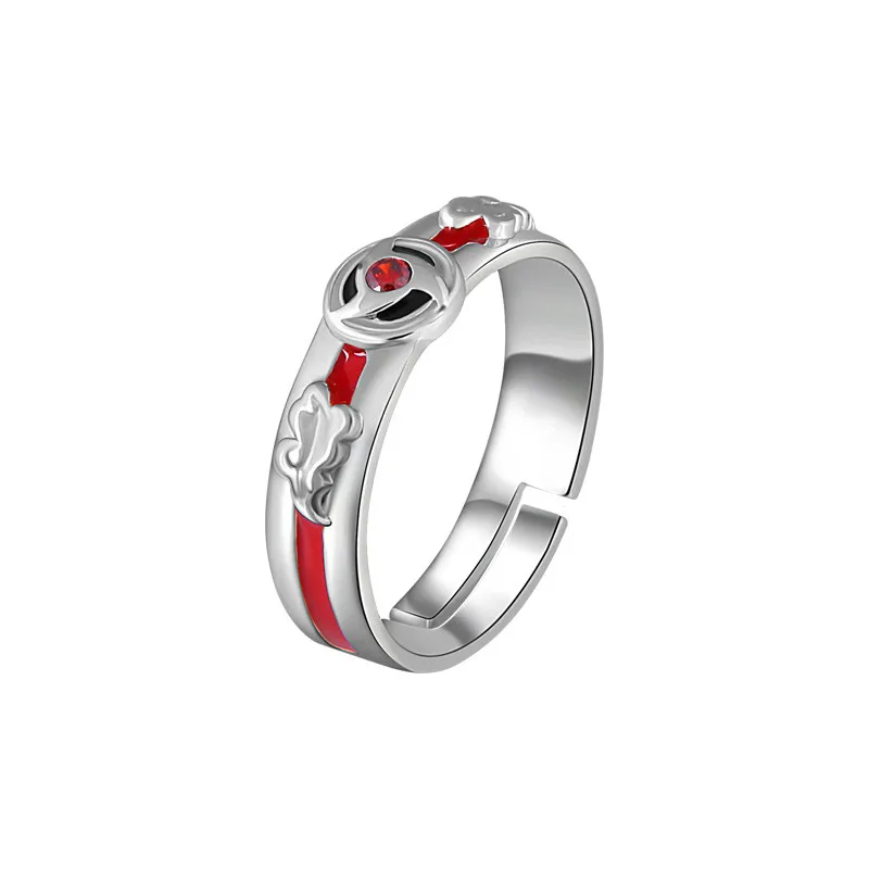 Наруто Учиха Итачи Шаринган аниме 925 пробы Серебряное регулируемое кольцо подарок на Хэллоуин косплей аниме-кольцо Размер#8