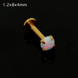 Surgical Steel Opal Stone Septum Nose Ring Opal Ball Closure Nipple Tragus Eyebrow Lip Belly Piercing Earring Body Jewelry