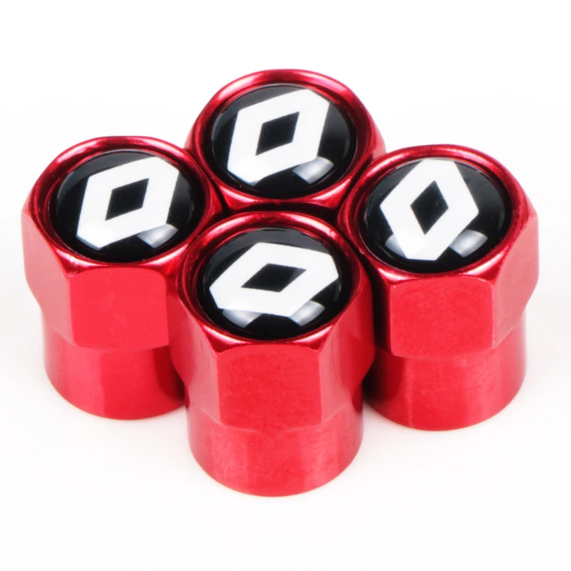 

4pcs Bright red alloy Wheel Tire Valve Caps Stem case for Renault duster megane 2 logan renault clio