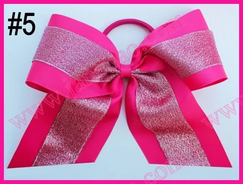 

free shipping 30pcs 8'' sparkles Large Cheerleading Bow glitter cheerleaderbows rhinestone