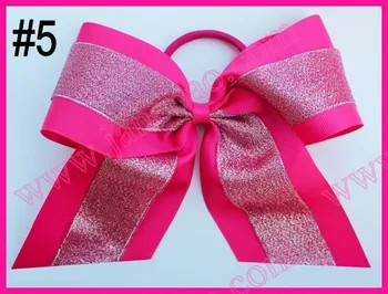 

free shipping 30pcs 8'' sparkles Large Cheerleading Bow glitter cheerleaderbows rhinestone