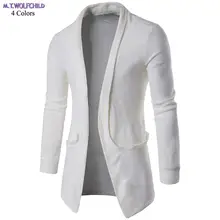 Хорошее качество осенний мужской длинный рукав v-образный вырез трикотажный свитер повседневный мужской кардиган трикотажные пальто модная мужская одежда