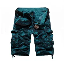 Мужские свободные камуфляжные шорты, мужские хлопковые шорты в повседневном стиле, большие размеры