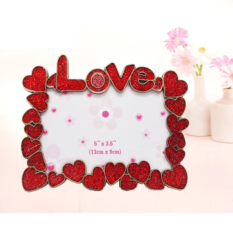 New Arrival Red Love Metal frames Lovely DIY photographic Picture frame
