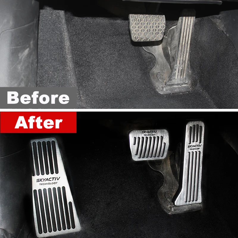 Online Coche acelerador freno embrague Pedal reposapiés cubierta de la placa del Pedal para Mazda 3 6 CX 5 CX5 CX 3 2017 2018 2019 CX 7 CX 9 Axela ATENZA