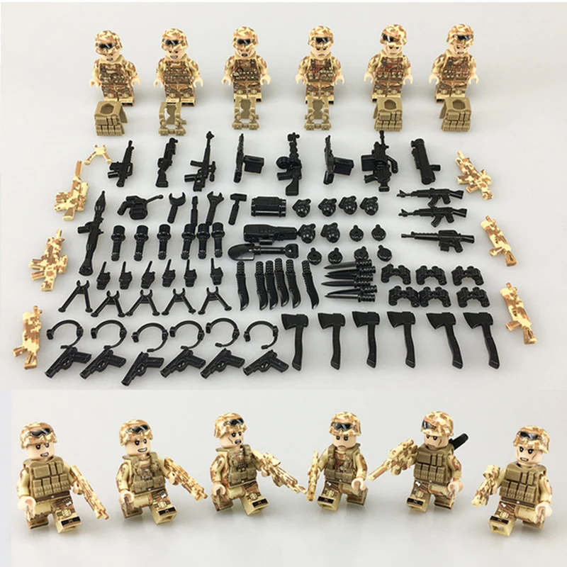 

Wholesale New Legoing Red Sea Special Military Soldier Army Weapon Gun SWAT War Building Blocks Bricks Figures Toys Boys Gift