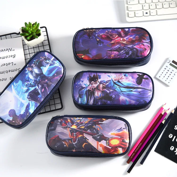 

Large capacity Pu pen large multifunctional pencil bag king of glory