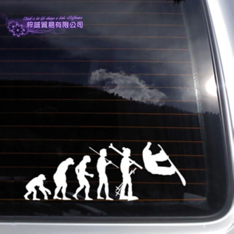 Ski Sticker Evolution Snowboarding Decal Skiing Posters Board Vinyl Wall Decals Pegatina Quadro Parede Decor Mural Ski Sticker