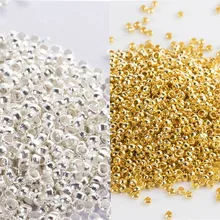 200 шт Золото Серебро 2 2,5 3 3,5 4 мм медный обжимной бисер с большим отверстием пробки разделительные бусины для Diy ювелирных изделий