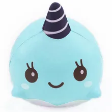9CM Cute Soft Whale Cartoon Squishy Slow Rising Squeeze Stuffed Toy Phone Straps Pendant Ball chains