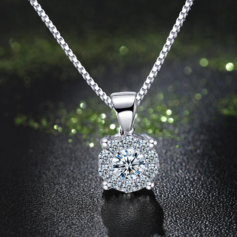 

0.10ct/center stone+0.16ct/side stone Handmade 18K Gold Natural Diamond Pendant Necklace for Women Party - Free DHL Shipping