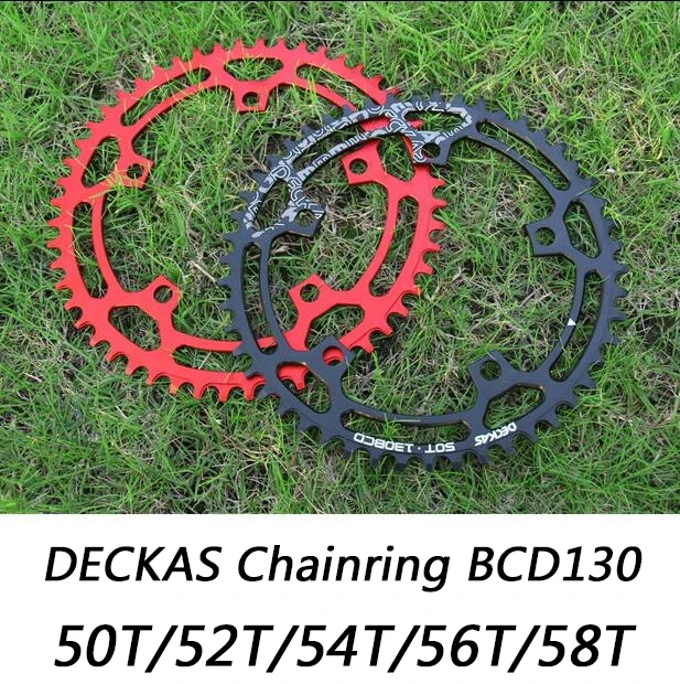 

DECKAS Round 130BCD 50T/52T/54T/56T/58T Cycling Chainring MTB Bike Chainwheel Crankset Tooth Plate BCD 130mm