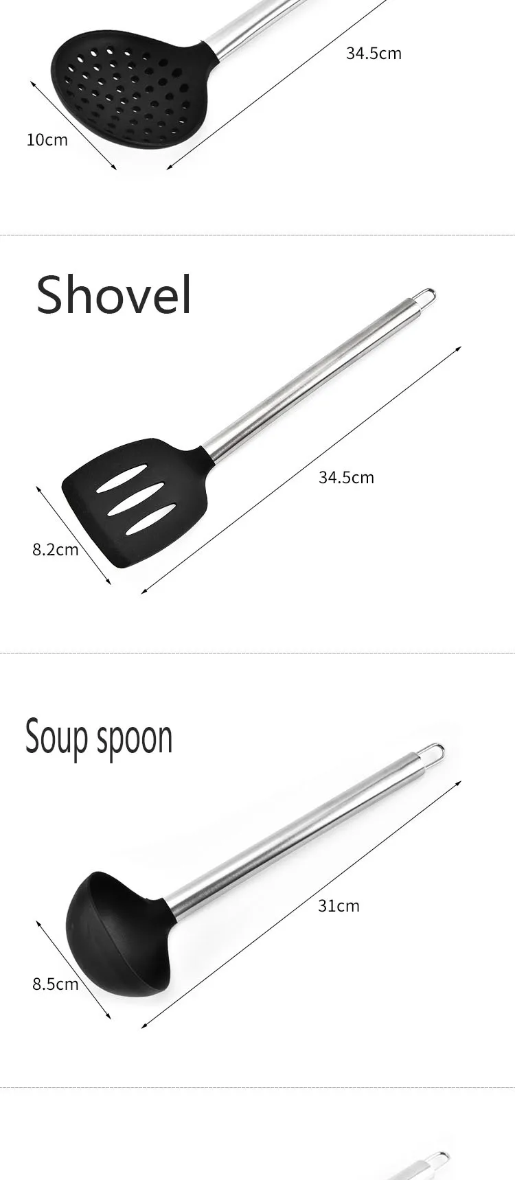 Силиконовые кухонные принадлежности 15 шт. Набор Антипригарной посуды сковорода лопатка для сковородки дуршлаг для супа для рыбалки кухонный гаджет кухонный набор