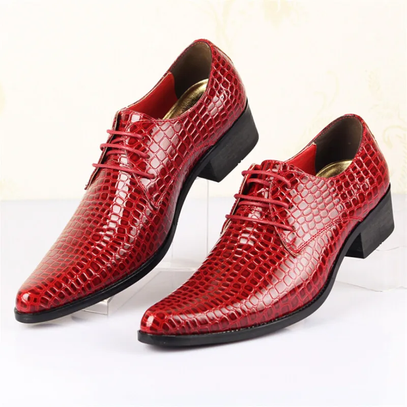 Movechain/роскошные мужские модные модельные туфли из натуральной кожи; мужские повседневные оксфорды со змеиным узором; мужские свадебные туфли на плоской подошве - Цвет: Model 2