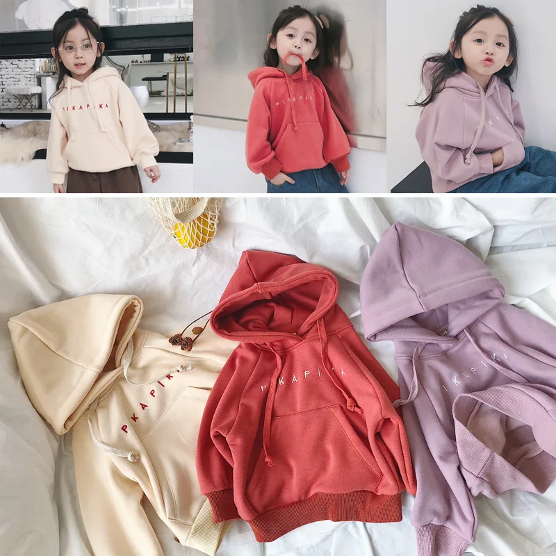 

Korean Girls Autumn Witner Hoodies&sweatershirts Fleece Cotton Thicken Clothings