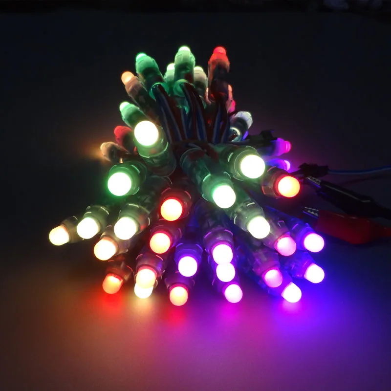 100 шт. DC5V/DC12V белый провод 12 мм WS2811 IC RGB светодиодный модуль цифровой полный цвет 3pin