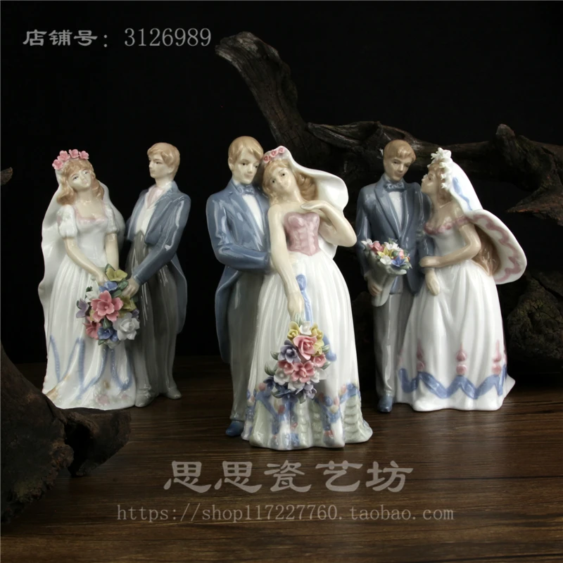 

creative ceramic wedding statue girls lady lovers home decor crafts room decoration handicraft porcelain vintage figurines