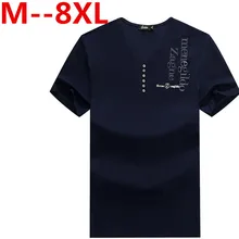 8xl 6xl случайный и удобный хлопок лайкра лето мужчина футболка v-образным вырезом короткие высокого качества мужчины бренд clothing большой размер футболки