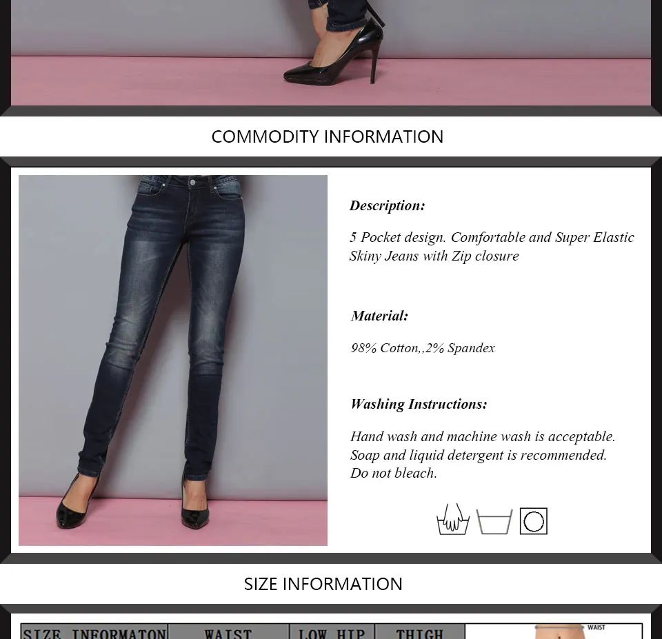 Alice & Elmer Skinny Women Jeans Shortened Woman Jeans For Girls