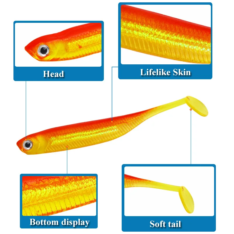FIshing Lure Colorful Soft Lure 2.2g/7cm 10/PCS Freshwater Sea Fishing Artificial Bionic Fish Bait Fishing Tackle jooyoo