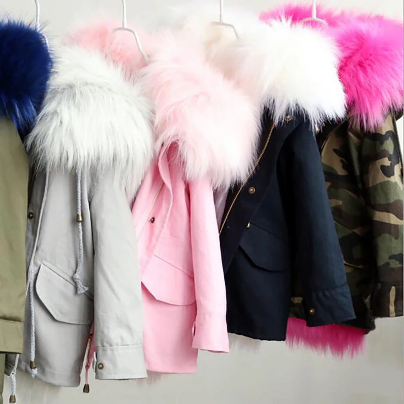 Girl Coat 2016 New Fashion Unisex Hooded Thick Cotton padded Clothes Children Fur collar Long Style