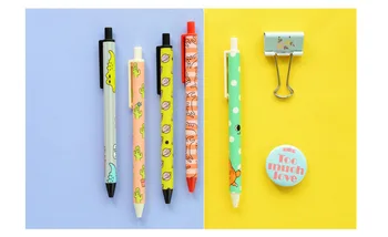 

6pcs Lovely Automatic gel pen Illustration stationery Caneta for kids writing gift School Office Supply Escolar Papelaria