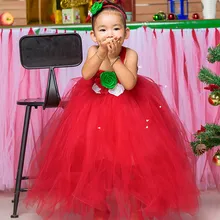 2016 Top qualität Europäischen stil Blume Mädchen Kleider Rote Blume 2-12year Jungen Drapierte Latin Ballkleid Abendkleid BaBy Prom