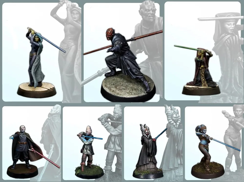 

7PSC Classic 30MM Star Wars Figure Collection Miniatures Unpainted Resin Model Kit Free Shipping
