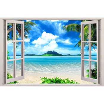 

Diamond Embroidery Sea Beach Window Landscape DIY 5D Cross Stitch Diamond Painting sale picture by numbers mosaic decor JS4548