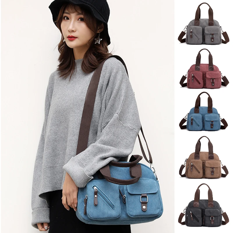 

JANESPRI New Multifunctional Casual Canvas Bag High capacity Female Single Shoulder Bags Messenger Bag Woman Handbags 2018