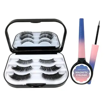 

Magnetic Liquid Eyeliner With Magnetic False Eyeashes Waterproof Natural Easy To Wear Makeup Tool Magnet Lashes Extension Set