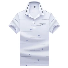 Высокое качество Топы И Футболки мужские рубашки поло деловые мужские бренды рубашек-поло рубашки 3D вышивка отложной воротник мужские s рубашки поло 8309