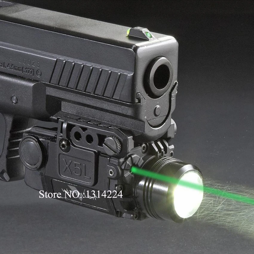 

Tactical Weapon Light Laser Green Laser LED White Light with 3 Mode Switch for hunting GZ150095