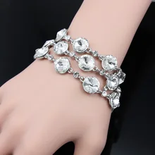 OCESRIO Серебряная цепочка Свадебные браслеты для невест широкий браслет с кристаллами Женский браслет модное ювелирное изделие brt-j89