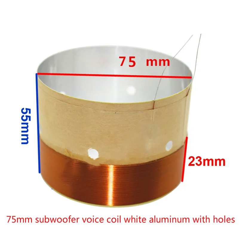 75mm subwoofer voice coil white aluminum with sound hole