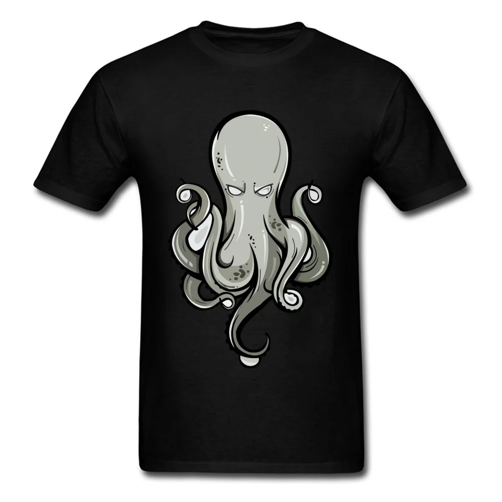 Men Slim Fit Normal T Shirt O-Neck April FOOL DAY 100% Cotton Fabric Top T-shirts Printed Short Sleeve KRAKEN Tee Shirts KRAKEN black